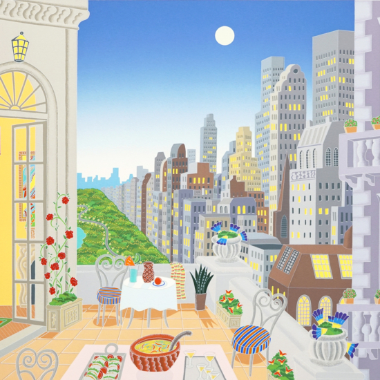 トーマス・マックナイトの絵画作品　タイトルは、ミッドタウン